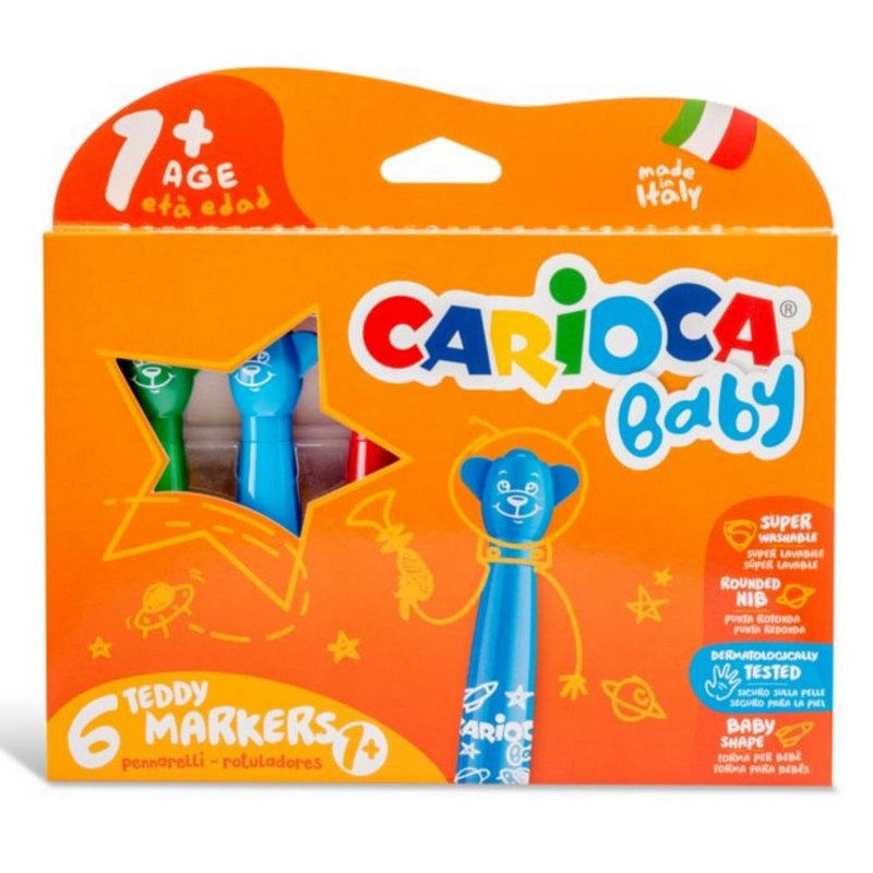 Μαρκαδόροι Carioca Baby Tendy 6 χρωμάτων 1+