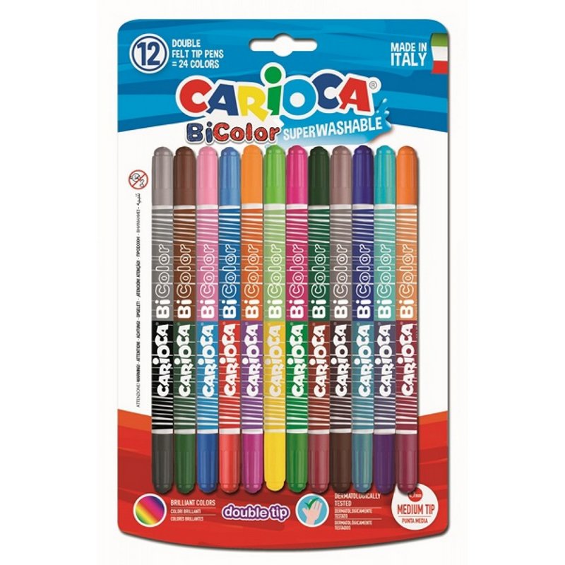 Μαρκαδόροι Carioca Bicolor 12 Χρώματα
