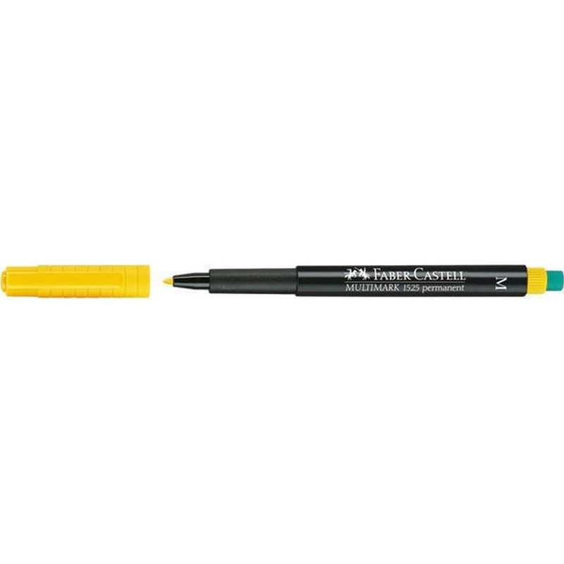 Μαρκαδόρος Ανεξίτηλος M Faber-Castell Multimark 1525 Permanent 1mm Κίτρινο - 1