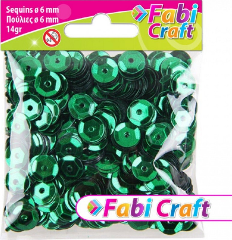 Πούλιες Στρογγυλές Fabi Craft Σε Πράσινο Χρώμα 6mm 130317
