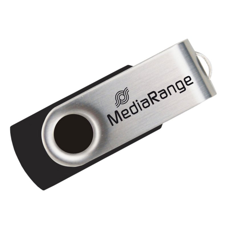 USB 2.0 Flash Drive MediaRange 64GB (Μαύρο-Ασημί) (MR912)
