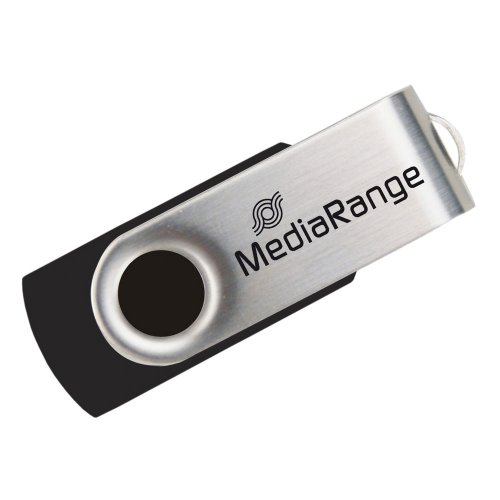 USB 2.0 Flash Drive MediaRange 128GB (Μαύρο-Ασημί) (MR913) - 1