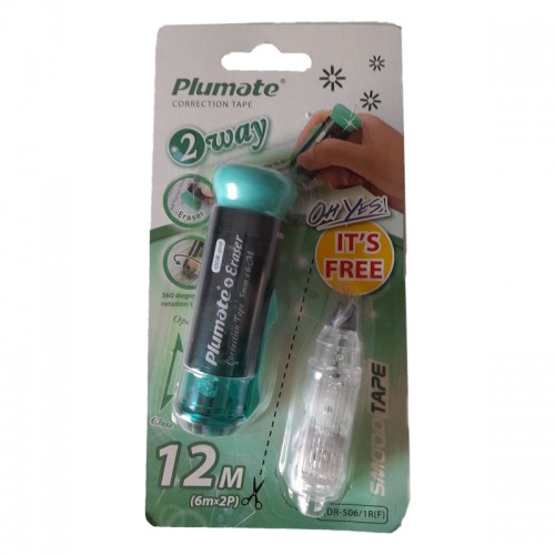 Διορθωτική Ταινία Plumote Correction Tape Oval QDR-506 Πράσινο 12m - 2