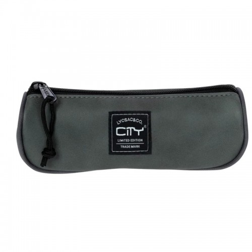 Κασετίνα Βαρελάκι City Leatherlike Γκρι CL27499