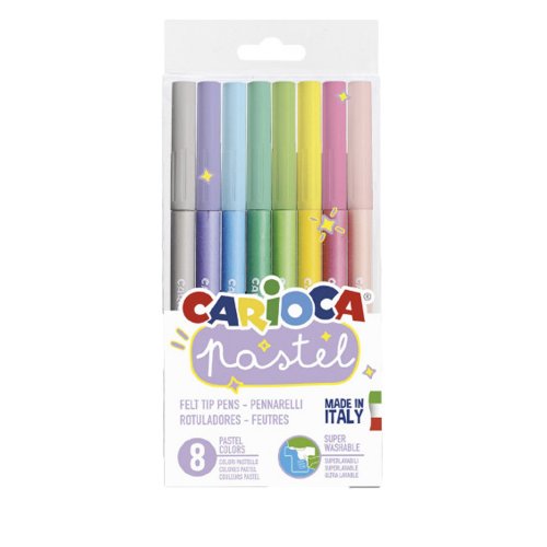 Μαρκαδόροι Carioca 8 Pastel Χρώματα - 1