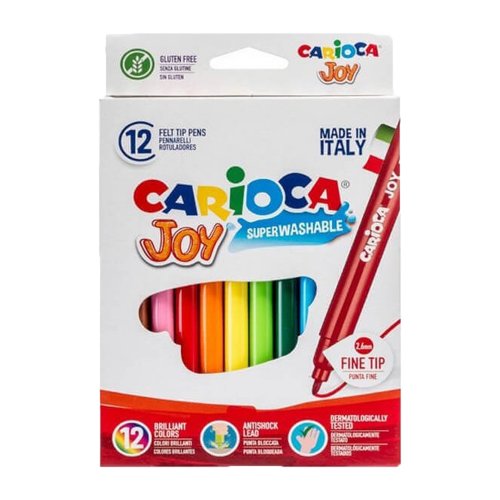 Μαρκαδόροι Carioca Joy 12 Χρωμάτων Λεπτοί - 1