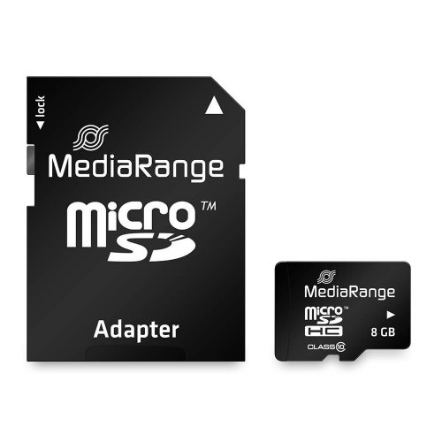 Κάρτα Μνήμης MediaRange Micro SDHC Class 10 With SD Adaptor 8 GB (High Capacity) (MR957)