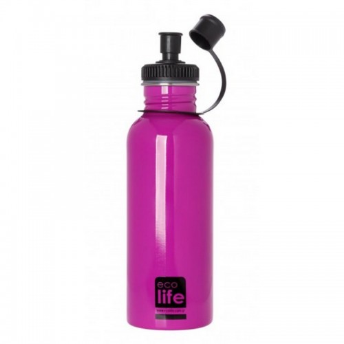 Παγούρι Από Ανοξείδωτο Ατσάλι Ecolife Φούξια 600ml - 1