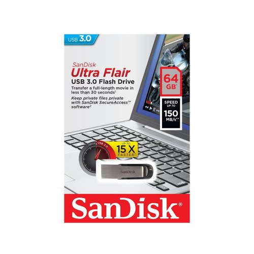 USB 3.0 SanDisk Ultra Flair 64GB (SDCZ73-642G-G46) (SANSDCZ73-064G-G46) - 2